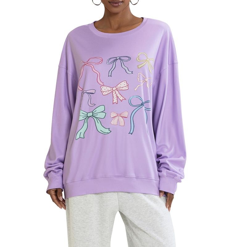 Crew Neck Bowknot Print Casual Tops - Adult & Kids T-Shirts, Sweatshirts & Hoodies apparel design preview 1