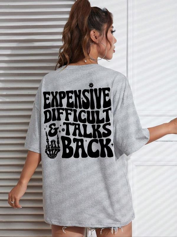 Expensive Difficult Talks Back" Slogan Print Skeleton - Adult & Kids T-Shirts, Sweatshirts & Hoodies apparel design preview 1
