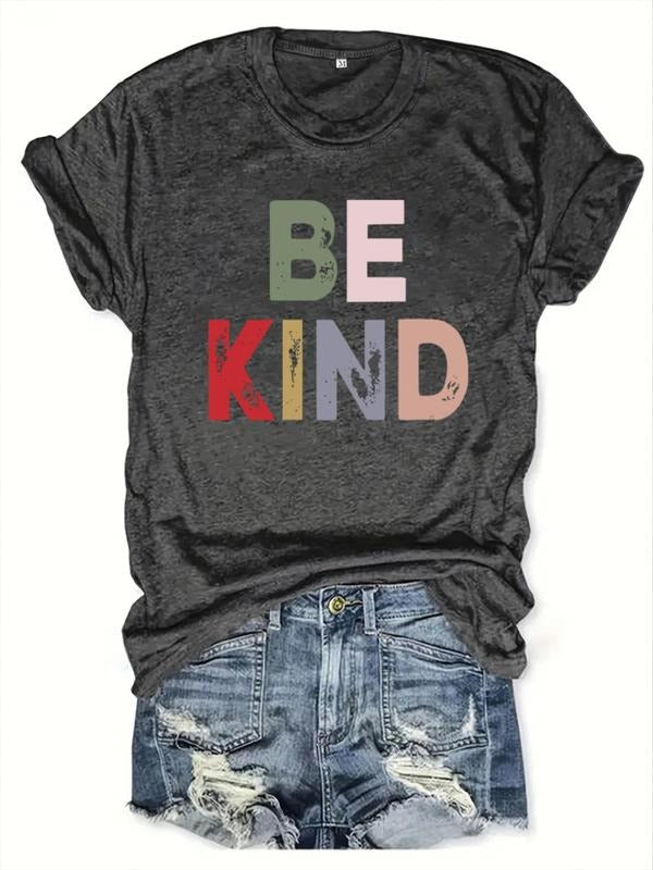 "Be Kind" Letter Print Round Neck Vintage Casual - Adult & Kids T-Shirts, Sweatshirts & Hoodies apparel design preview 1