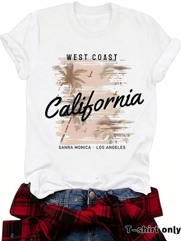 "CALIFORNIA" Letter Print Round Neck Vintage Casual - Adult & Kids T-Shirts, Sweatshirts & Hoodies apparel design preview 1