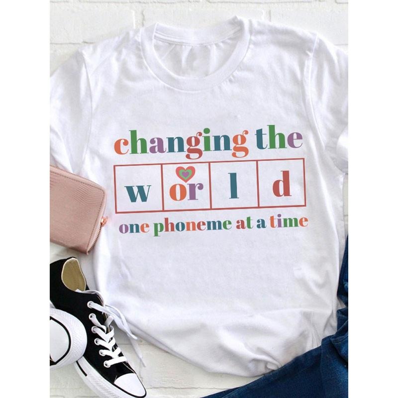"Changing World One Phoneme Time" Casual Round Neck - Adult & Kids T-Shirts, Sweatshirts & Hoodies apparel design preview 1