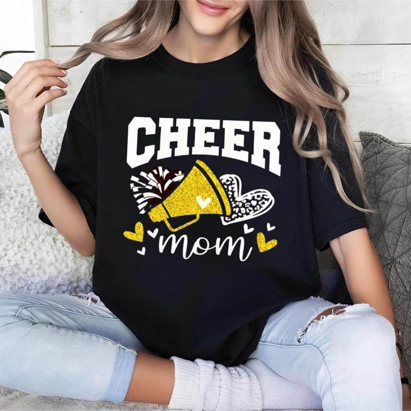 "Cheer Mom" Casual Crew Neck Short Sleeve Top Spring - Adult & Kids T-Shirts, Sweatshirts & Hoodies apparel design preview 1