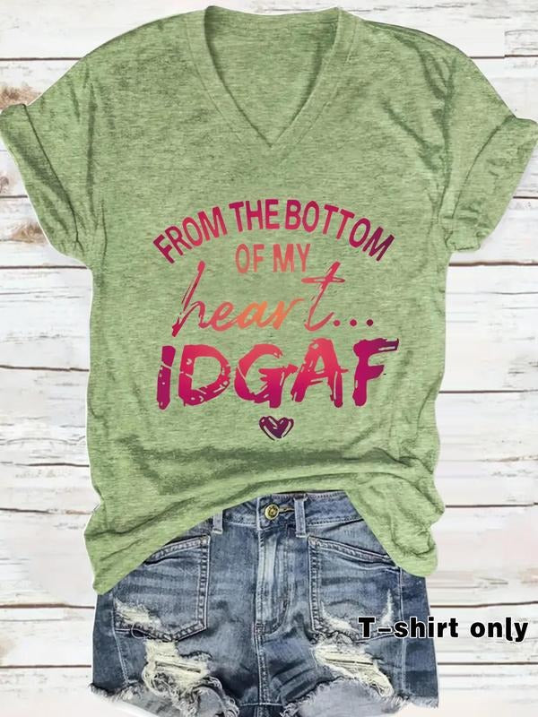 BOTTOM MY HEART" V Neck Casual Short Sleeve Daily - Adult & Kids T-Shirts, Sweatshirts & Hoodies apparel design preview 1