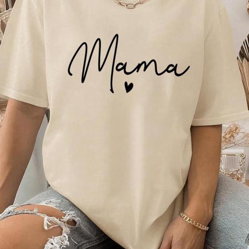 "Mama" Letter Print Round Neck Casual Short Sleeve - Adult & Kids T-Shirts, Sweatshirts & Hoodies apparel design preview 1
