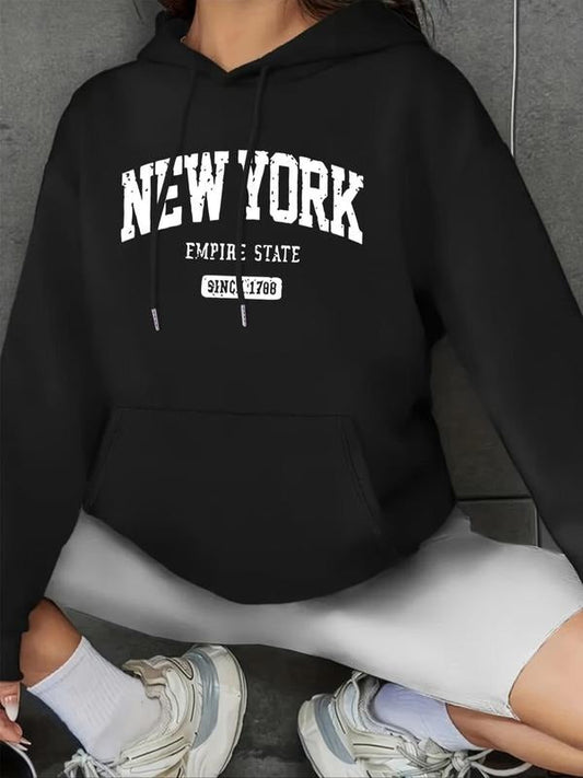 "NEW YORK" Letter Number Print Drop Shoulder Casual - Adult & Kids T-Shirts, Sweatshirts & Hoodies apparel design preview 1