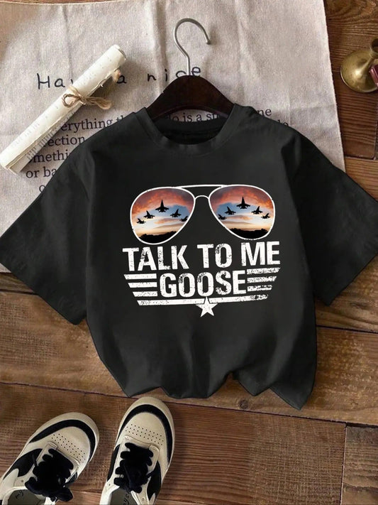 "TALK ME GOOSE" Letter Sunglasses Print Round Neck - Adult & Kids T-Shirts, Sweatshirts & Hoodies apparel design preview 1