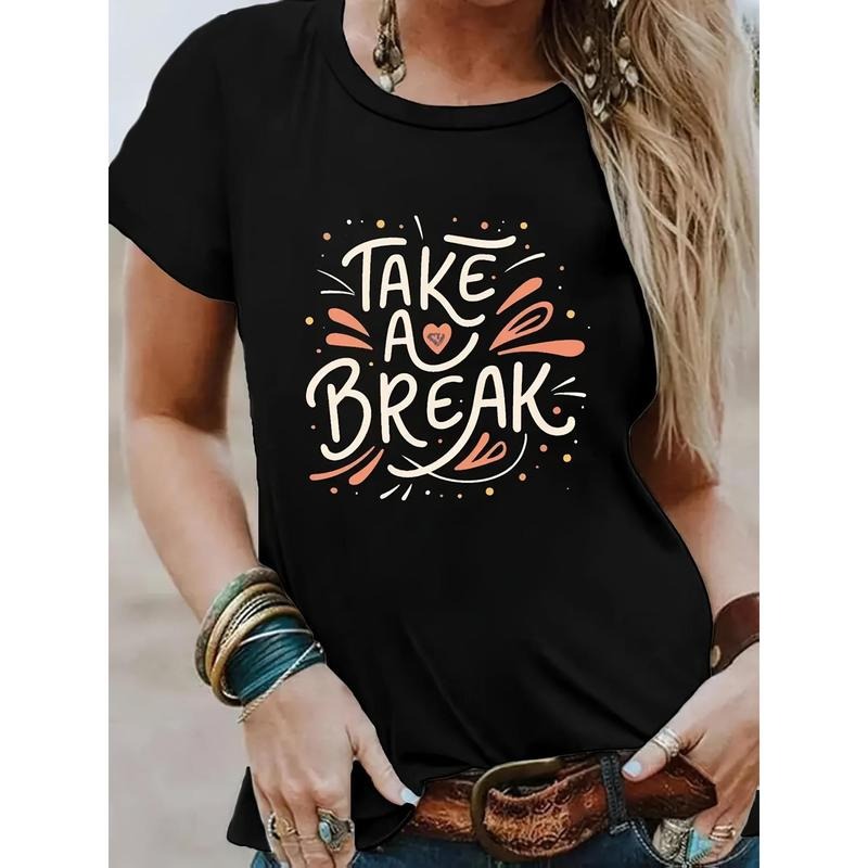 'Take Break' Casual Black Round Neck Short Sleeve - Adult & Kids T-Shirts, Sweatshirts & Hoodies apparel design preview 1