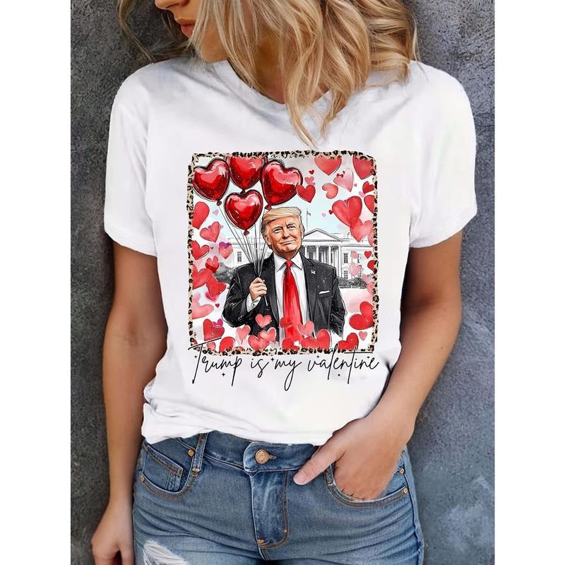 "Trump Is My Valentine" Gray Casual Top Heart - Adult & Kids T-Shirts, Sweatshirts & Hoodies apparel design preview 1