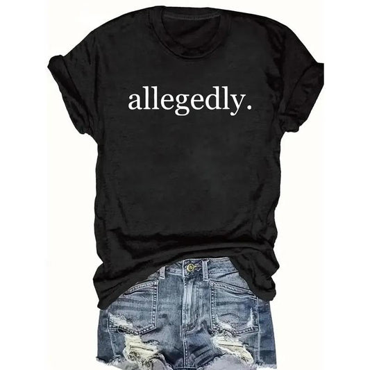 "Allegedly" Print Round Neck Casual Short Sleeve Crew - Adult & Kids T-Shirts, Sweatshirts & Hoodies apparel design preview 1