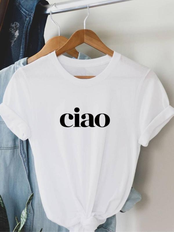 "Ciao" Letter Print Round Neck Casual Short Sleeve - Adult & Kids T-Shirts, Sweatshirts & Hoodies apparel design preview 1