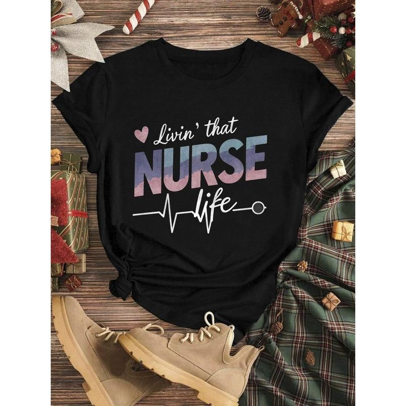100% Cotton "Living Nurse Life" Soft Breathable - Adult & Kids T-Shirts, Sweatshirts & Hoodies apparel design preview 1