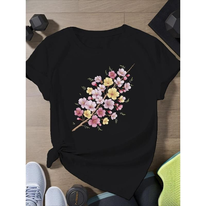 100% Cotton Cherry Blossom Print Relaxed Fit - Adult & Kids T-Shirts, Sweatshirts & Hoodies apparel design preview 1