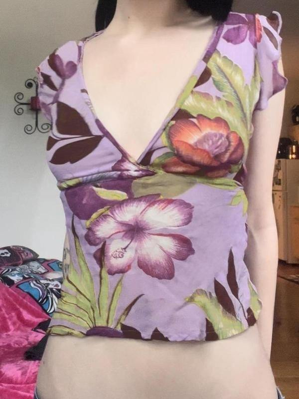 All Over Floral Print Casual Sleeveless V Neck Summer - Adult & Kids T-Shirts, Sweatshirts & Hoodies apparel design preview 1