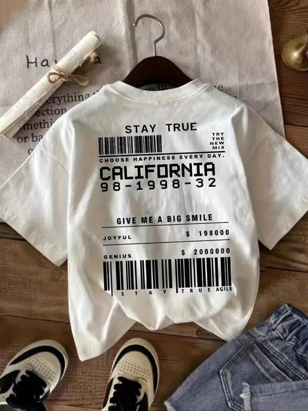 Barcode Letter Print Round Neck Casual Short Sleeve - Adult & Kids T-Shirts, Sweatshirts & Hoodies apparel design preview 1
