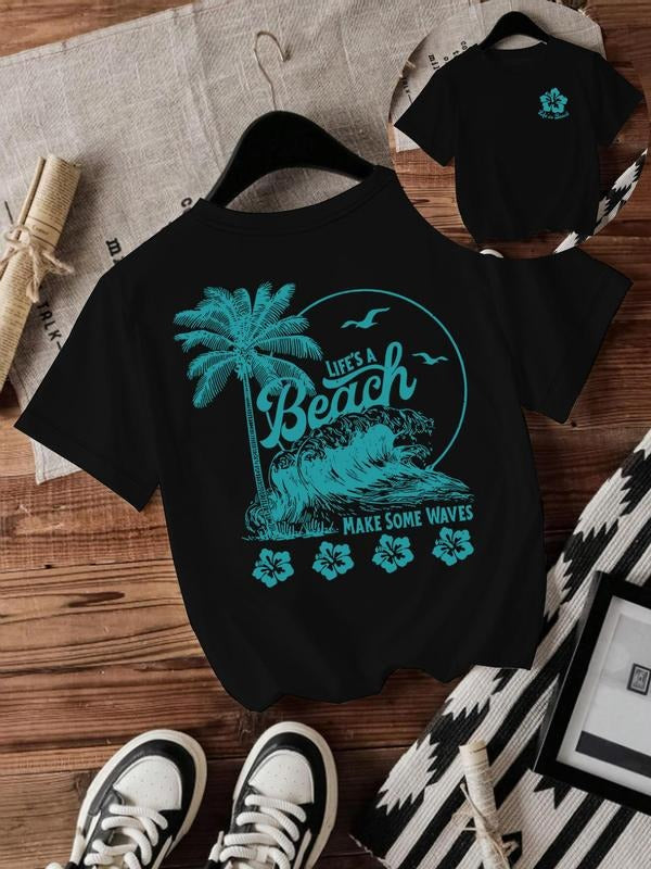 Beach Round Neck Vintage Casual Short Sleeve Daily - Adult & Kids T-Shirts, Sweatshirts & Hoodies apparel design preview 1