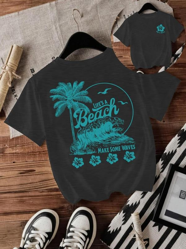 Beach Round Neck Vintage Casual Short Sleeve Daily - Adult & Kids T-Shirts, Sweatshirts & Hoodies apparel design preview 1