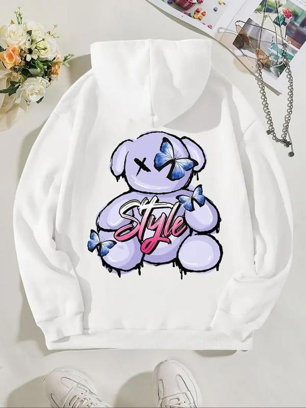 Bear Letter Print Thermal Lined Casual Drawstring - Adult & Kids T-Shirts, Sweatshirts & Hoodies apparel design preview 1