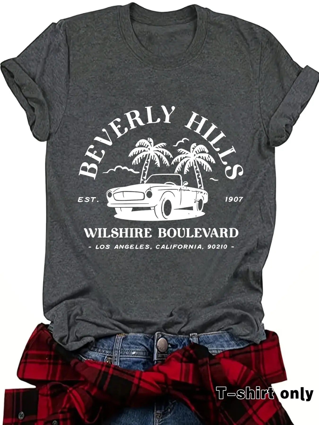 Beverly Hills Landscape Print Round Neck Vintage - Adult & Kids T-Shirts, Sweatshirts & Hoodies apparel design preview 1