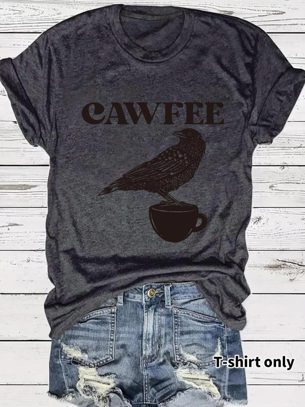Bird Coffee Print Round Neck Casual Short Sleeve - Adult & Kids T-Shirts, Sweatshirts & Hoodies apparel design preview 1