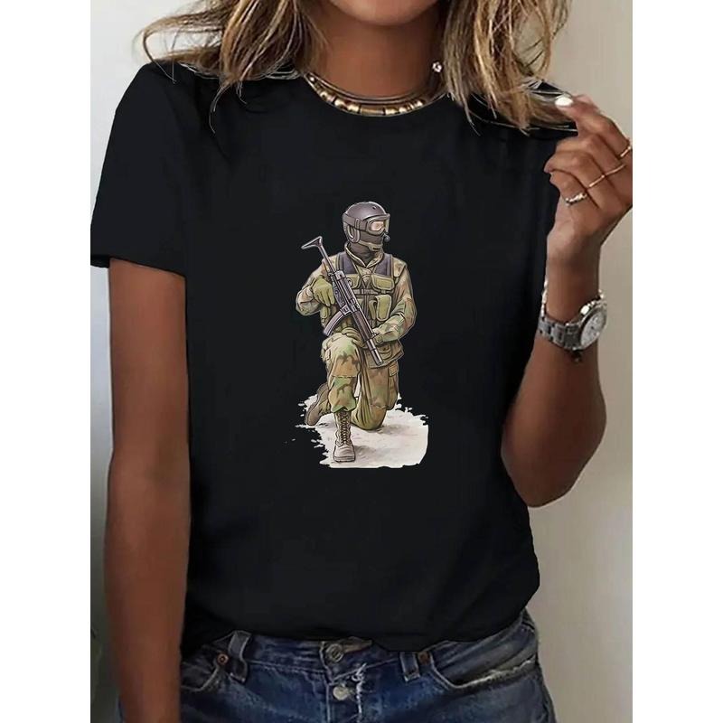 Black Military Soldier Print Lightweight Polyester - Adult & Kids T-Shirts, Sweatshirts & Hoodies apparel design preview 1