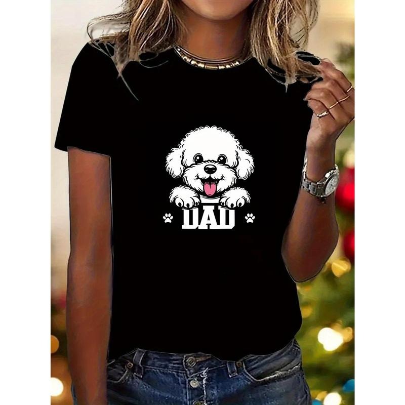 Black Poodle Dad Cute Cartoon Dog Tongue Text High - Adult & Kids T-Shirts, Sweatshirts & Hoodies apparel design preview 1