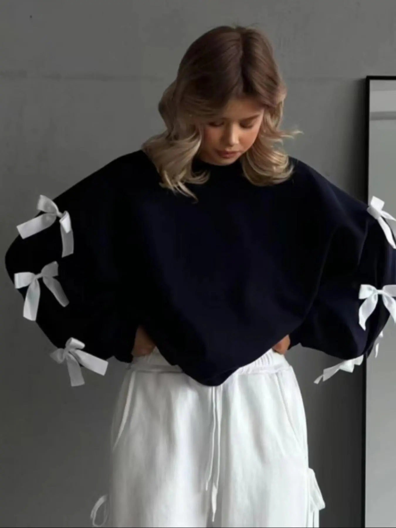 Bow Decor Casual Spring Fall Top Daily - Adult & Kids T-Shirts, Sweatshirts & Hoodies apparel design preview 1