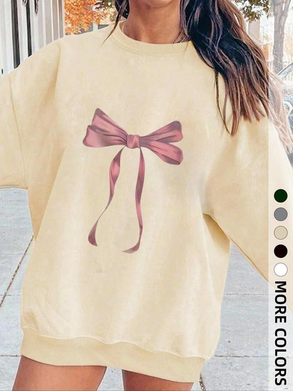 Bow Print Crew Neck Casual Fall Winter Clothes Daily - Adult & Kids T-Shirts, Sweatshirts & Hoodies apparel design preview 1