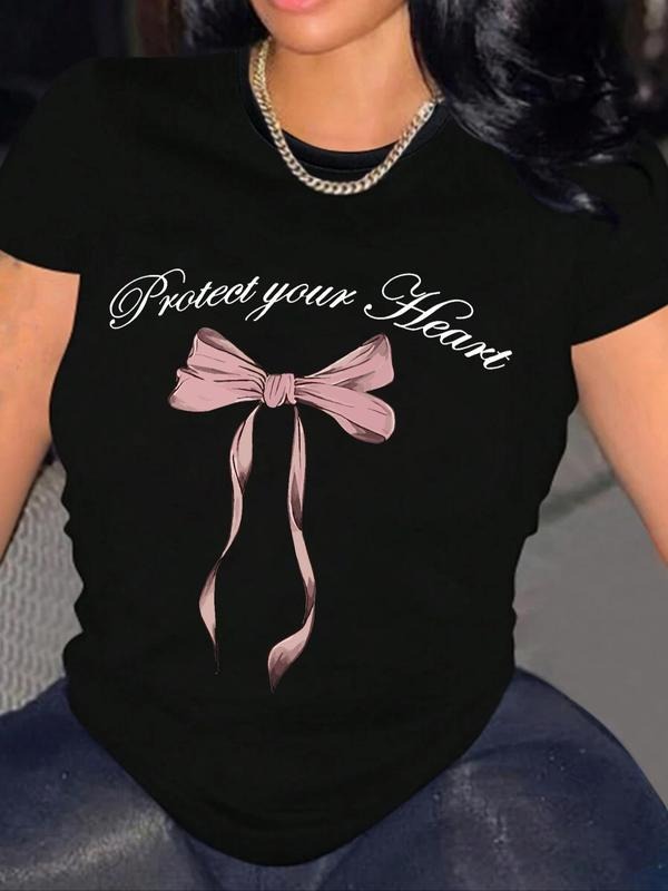 Bowknot Slogan Round Neck Casual Short Sleeve Daily - Adult & Kids T-Shirts, Sweatshirts & Hoodies apparel design preview 1