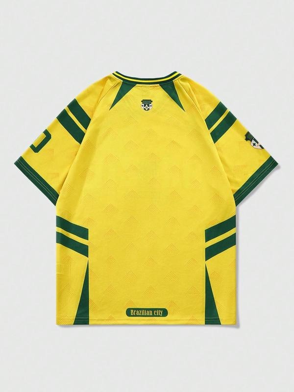 Brazil Print V Neck Casual Short Sleeve Summer - Adult & Kids T-Shirts, Sweatshirts & Hoodies apparel design preview 1