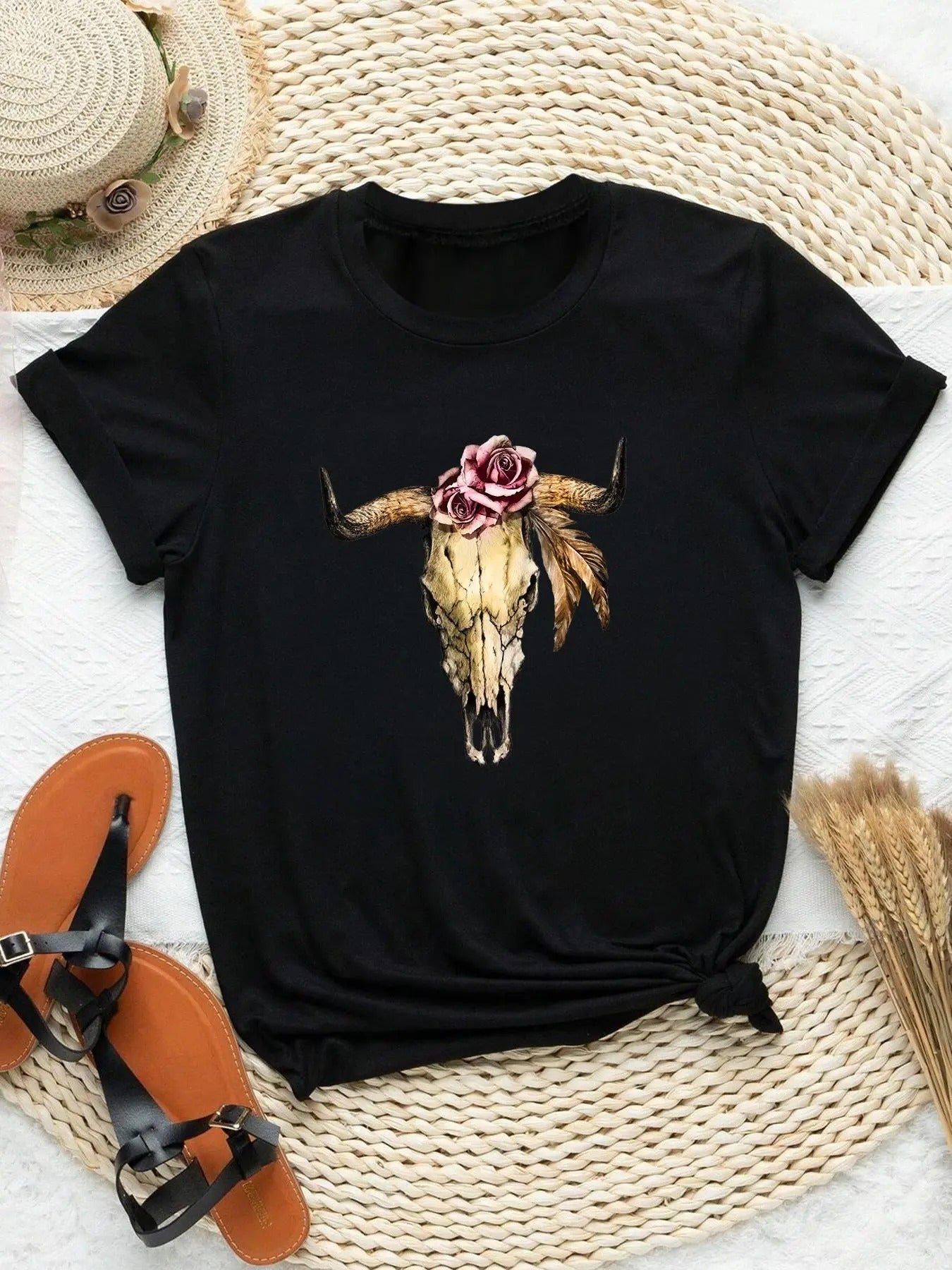 Bull Head Print Round Neck Casual Crew Short Sleeve - Adult & Kids T-Shirts, Sweatshirts & Hoodies apparel design preview 1