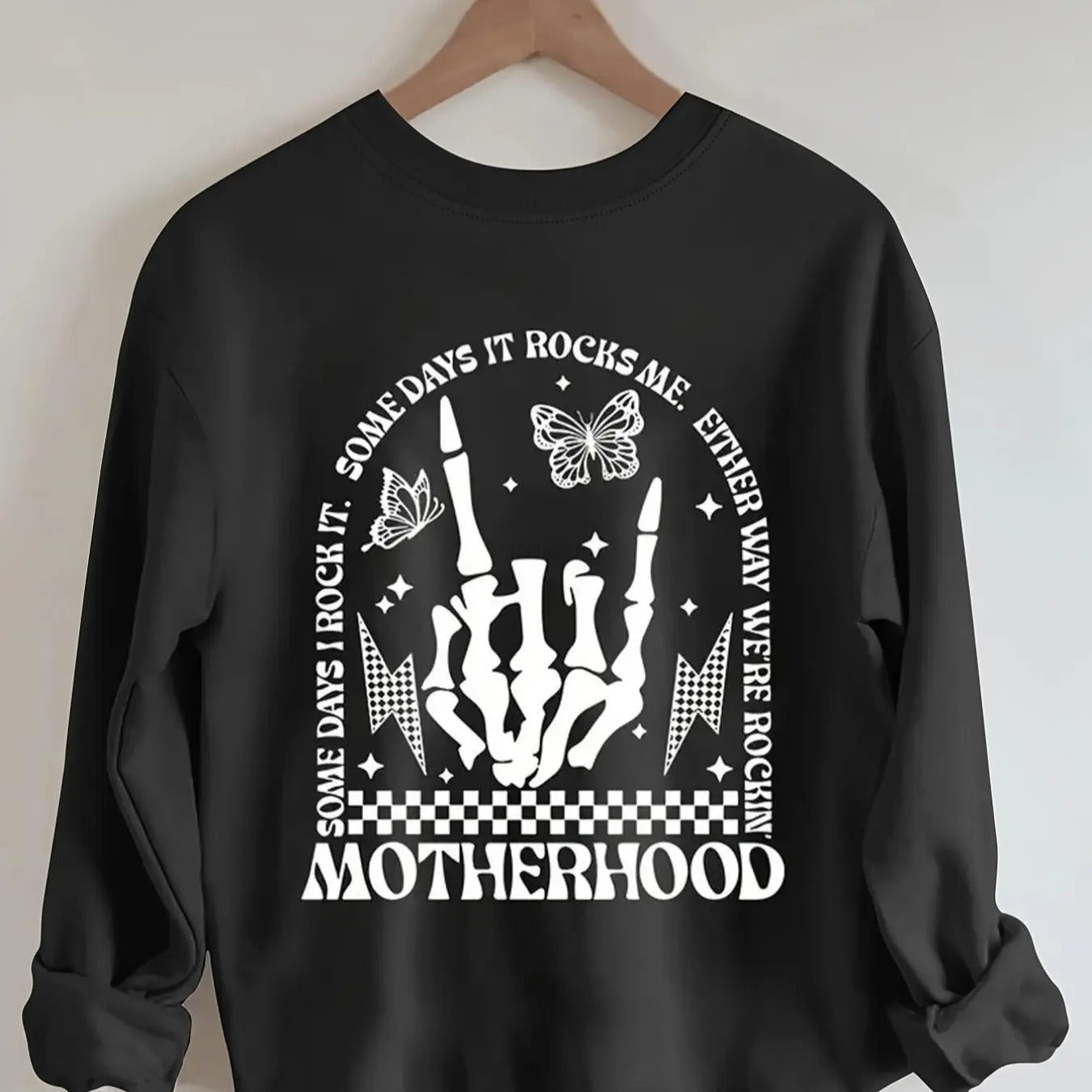 Butterfly Letter Print Round Neck Casual Crew Fall - Adult & Kids T-Shirts, Sweatshirts & Hoodies apparel design preview 1
