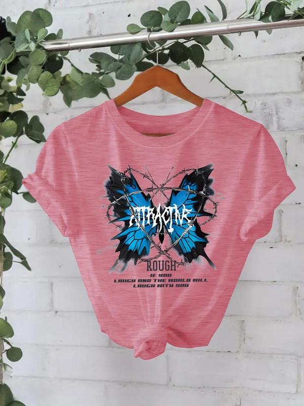 Butterfly Print Round Neck Casual Crew Daily Vacation - Adult & Kids T-Shirts, Sweatshirts & Hoodies apparel design preview 1