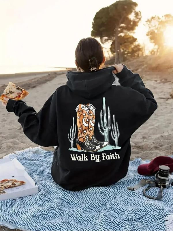 Cactus Letter Print Casual Comfy Hooded Daily Clothes - Adult & Kids T-Shirts, Sweatshirts & Hoodies apparel design preview 1