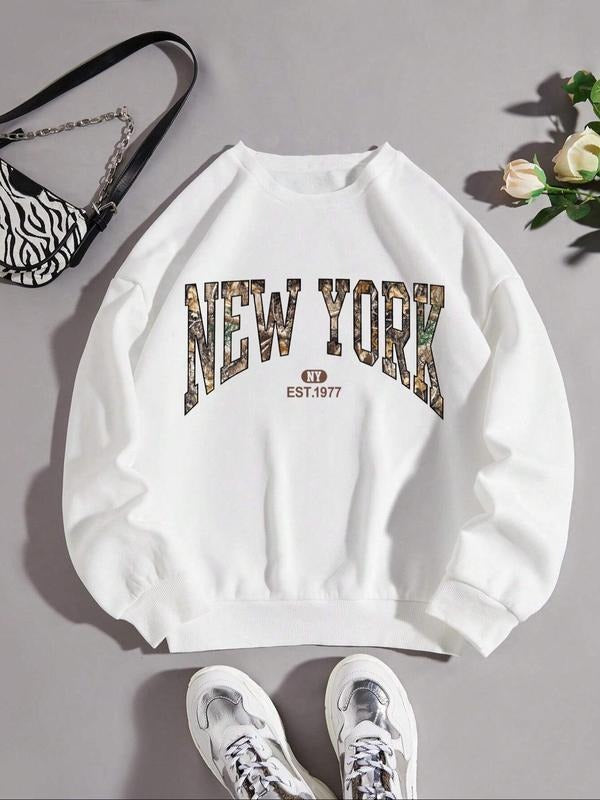 Camo Letter Print Crew Neck Casual Fall Winter - Adult & Kids T-Shirts, Sweatshirts & Hoodies apparel design preview 1