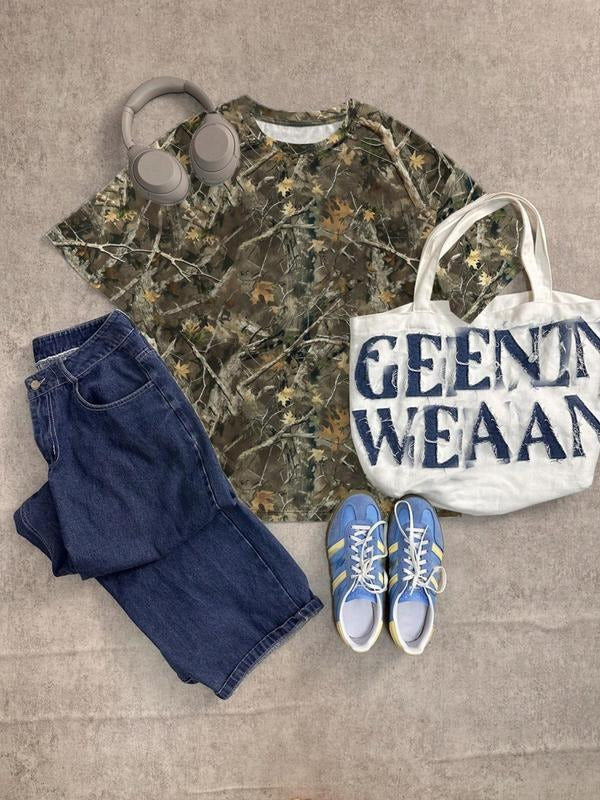 Camo Print Round Neck Casual Short Sleeve Crew Summer - Adult & Kids T-Shirts, Sweatshirts & Hoodies apparel design preview 1