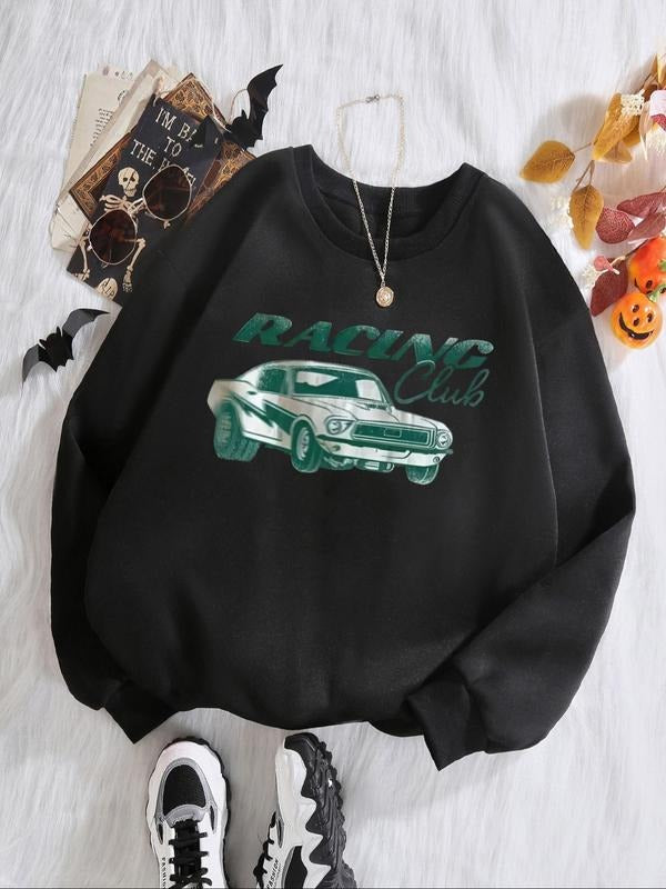Car Letter Print Drop Shoulder Thermal Lined Street - Adult & Kids T-Shirts, Sweatshirts & Hoodies apparel design preview 1