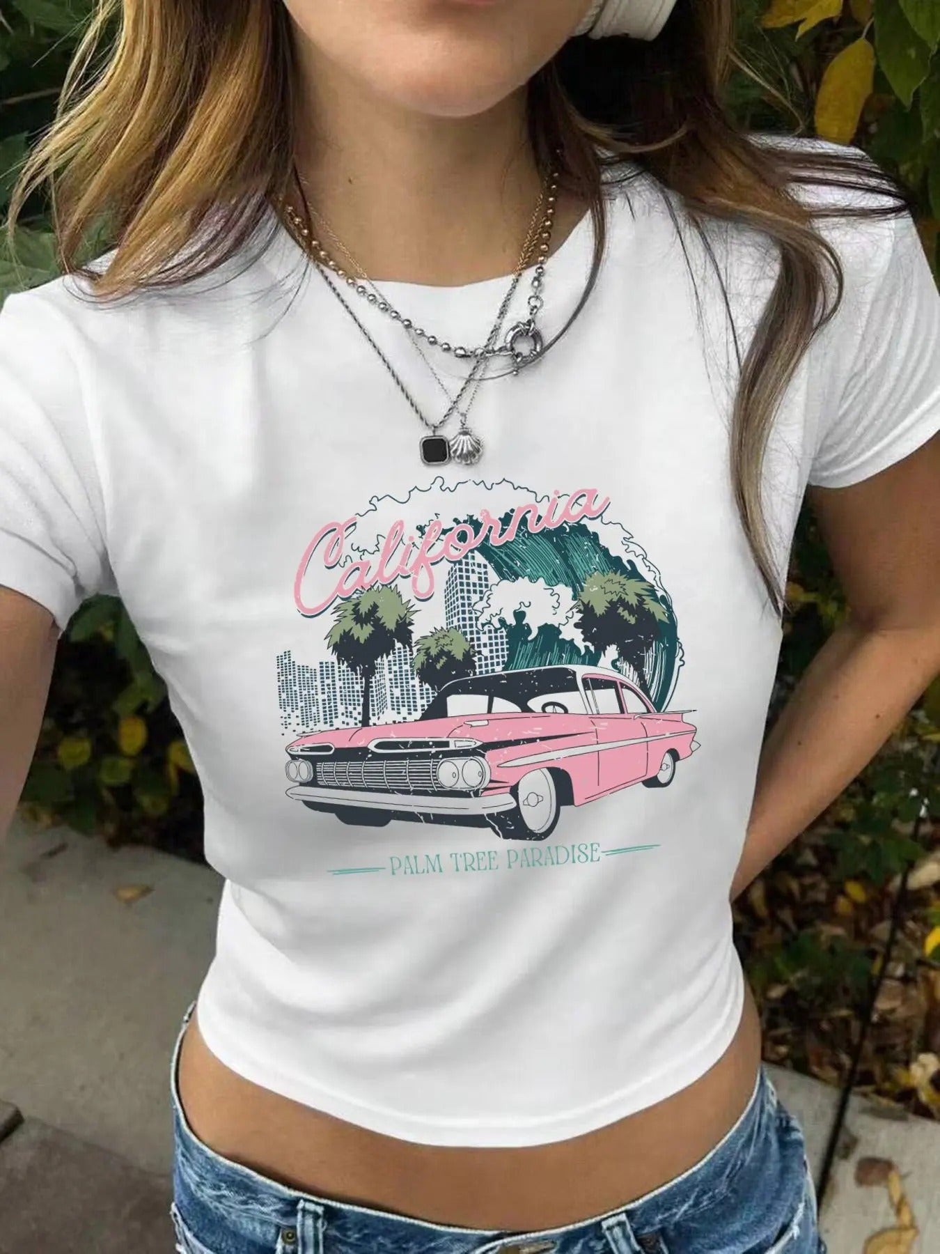 Car Letter Print Round Neck Crop Vintage Casual Short - Adult & Kids T-Shirts, Sweatshirts & Hoodies apparel design preview 1