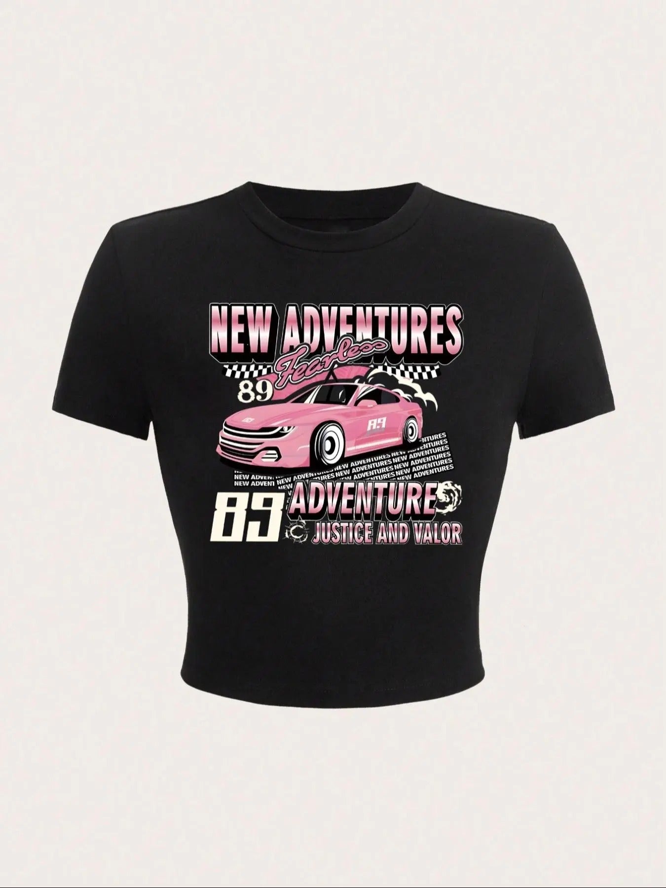 Car Letter Print Round Neck Short Sleeve Crop Vintage - Adult & Kids T-Shirts, Sweatshirts & Hoodies apparel design preview 1