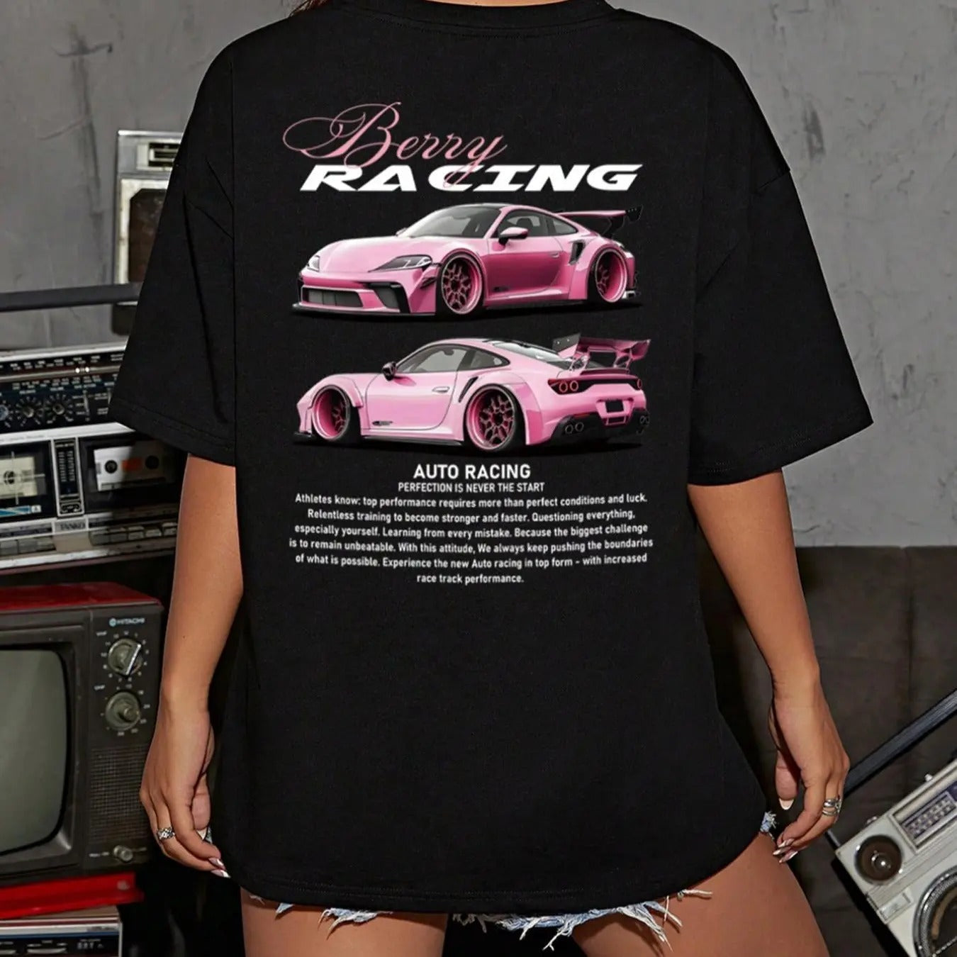 Car Letter Print Round Neck Casual Drop Shoulder Half - Adult & Kids T-Shirts, Sweatshirts & Hoodies apparel design preview 1