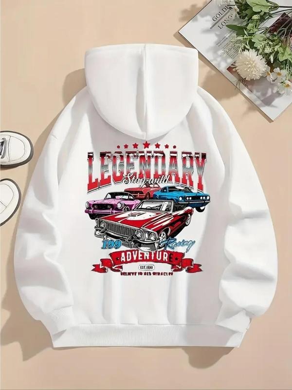 Car Letter Print Thermal Lined Casual Drawstring - Adult & Kids T-Shirts, Sweatshirts & Hoodies apparel design preview 1
