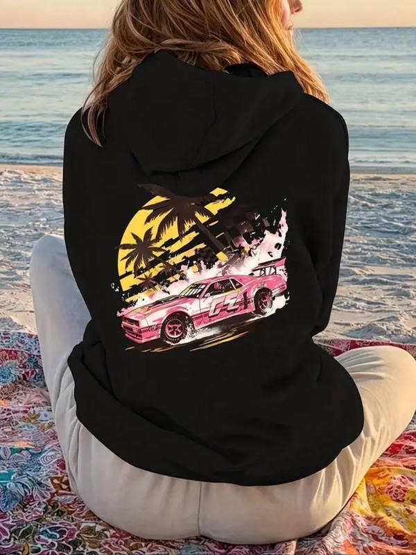 Car Print Drawstring Pocket Casual Hooded Fall Winter - Adult & Kids T-Shirts, Sweatshirts & Hoodies apparel design preview 1