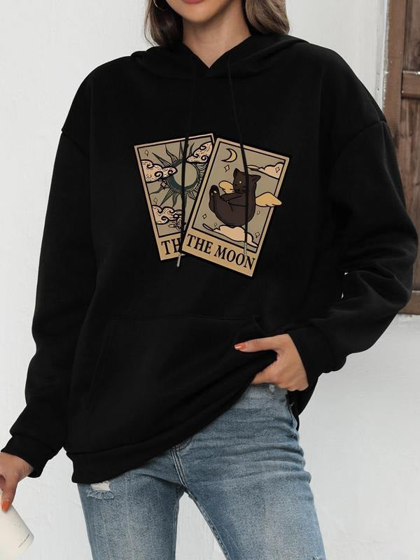Card Print Drop Shoulder Casual Drawstring Pocket - Adult & Kids T-Shirts, Sweatshirts & Hoodies apparel design preview 1
