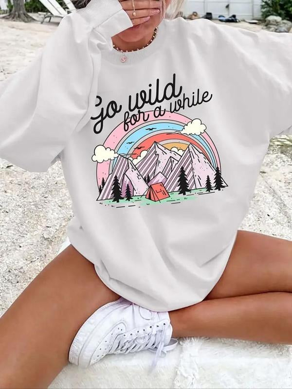 Cartoon Letter Print Crew Neck Casual Fall Winter - Adult & Kids T-Shirts, Sweatshirts & Hoodies apparel design preview 1