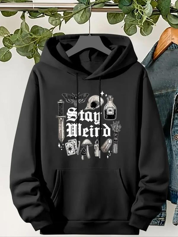 Cartoon Letter Print Drop Shoulder Casual Drawstring - Adult & Kids T-Shirts, Sweatshirts & Hoodies apparel design preview 1