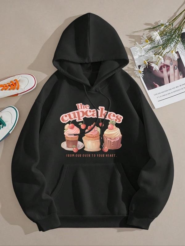 Cartoon Letter Print Drop Shoulder Casual Drawstring - Adult & Kids T-Shirts, Sweatshirts & Hoodies apparel design preview 1