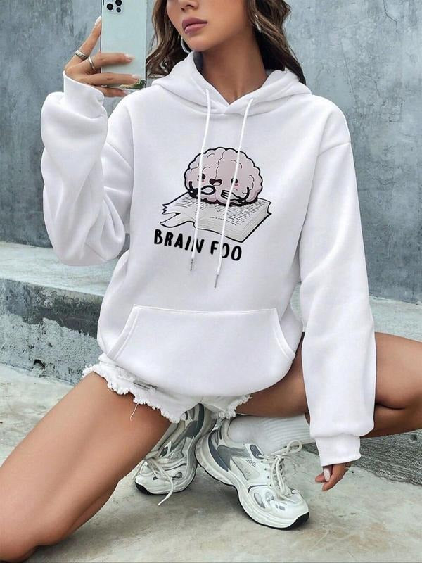 Cartoon Letter Print Drop Shoulder Casual Drawstring - Adult & Kids T-Shirts, Sweatshirts & Hoodies apparel design preview 1