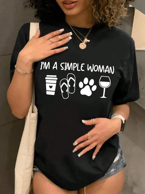 Cartoon Letter Print Round Neck Casual Crew Short - Adult & Kids T-Shirts, Sweatshirts & Hoodies apparel design preview 1