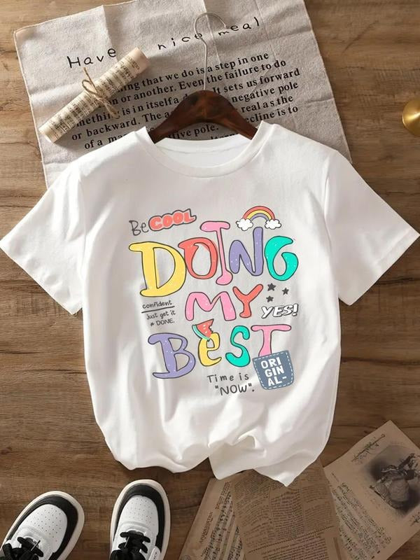 Cartoon Letter Print Round Neck Casual Crew Daily - Adult & Kids T-Shirts, Sweatshirts & Hoodies apparel design preview 1