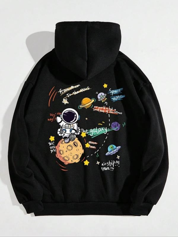 Cartoon Astronaut Print Drop Shoulder Casual - Adult & Kids T-Shirts, Sweatshirts & Hoodies apparel design preview 1