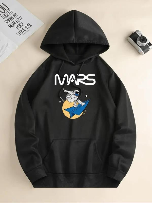 Cartoon Astronaut Print Casual Hooded Daily Clothes - Adult & Kids T-Shirts, Sweatshirts & Hoodies apparel design preview 1